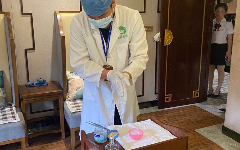 上海美容店衛(wèi)生空氣檢測現(xiàn)場